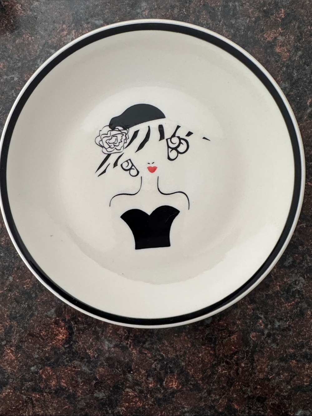 Woodard and Charles replacement salad plate - Black & White